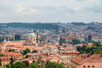 Wall Mural - Cityscape view of Prague, capital of Czech republic, view from the Strahov monastery