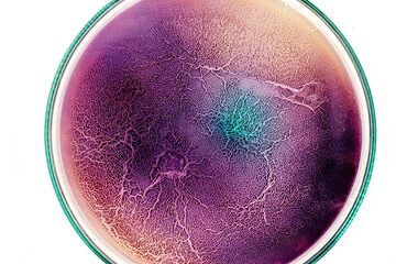 Poster - Petri dish with bacterial film on agar surface