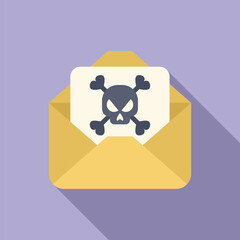 Poster - Open envelope containing letter with skull and crossbones, concept for spam, phishing, malware