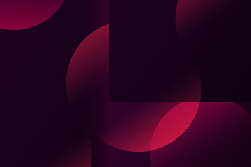 Poster - Modern Red and Pink dark abstract background in circle and box shapes. New elegant wallpaper