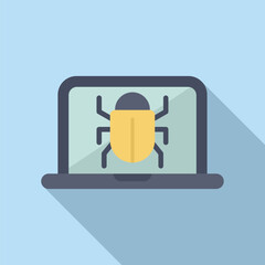 Poster - Laptop is showing a virus detected warning with a bug symbol, indicating a potential security breach