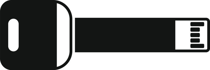 Poster - simple black icon of an electronic key card, symbolizing security and access control