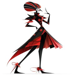 Wren Edgy fashion cartoon isolated whitebackground