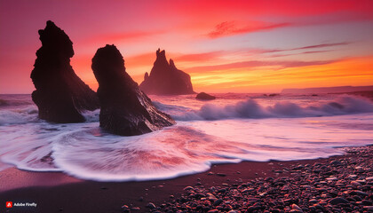 Poster - sunset at the beach