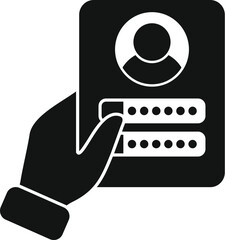 Poster - hand is holding an id card and entering a password for access control