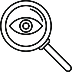 Poster - magnifying glass focusing on an eye, representing concepts like security, investigation, and privacy