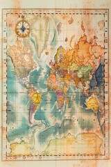 Canvas Print - this map help people understand the concept of global time differences