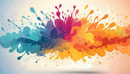 Wall Mural - Abstract Watercolor vintage paint color powder explosion on digital art concept, Generative AI.