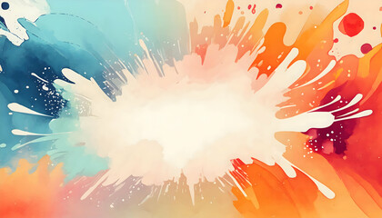 Wall Mural - Abstract Watercolor vintage paint color powder explosion on digital art concept, Generative AI.