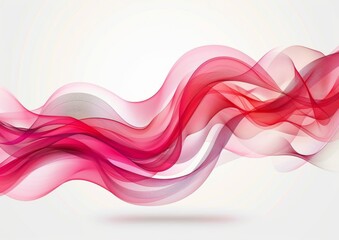 Wall Mural - Abstract background with pink and red wavy lines on white background