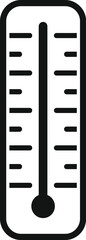 Poster - simple black and white thermometer icon, indicating rising temperature