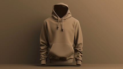 Wall Mural - mockup blank brown hoodie with mannequin, brown background, Ai generated Images