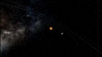 Wall Mural - solar system with sun and planets orbiting in space. universe science astronomy.