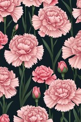 Wall Mural - carnation flowers theme background for banner or invitation card illustration art design