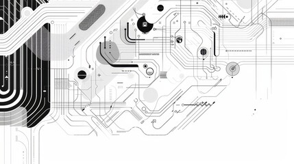 Poster - abstract geometric design - abstract geometric design with lines, shapes and curves. black and white