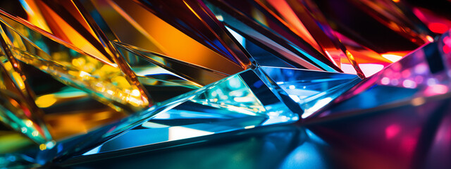 Poster - Array of Colorful Glass Prisms