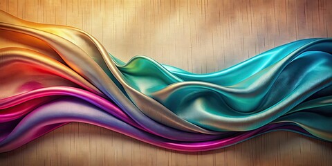 Wall Mural - Abstract wave silk fabric with textured gradient background, silk, fabric, texture, gradient, abstract, wave, smooth, elegant