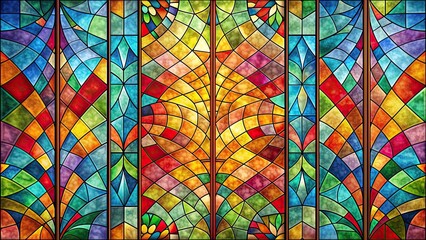 Wall Mural - Abstract stained glass background with harmonious blend of colors and shapes, high resolution , abstract