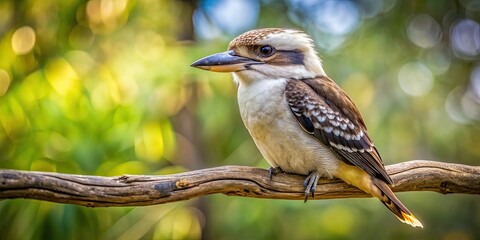 Wall Mural - Australian laughing kookaburra bird perched on a branch in the tree, kookaburra, bird, Australian, wildlife, nature, branch, tree