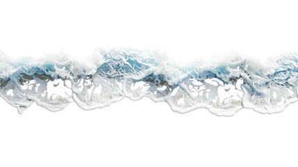 Sea waves on the beach on a transparent background