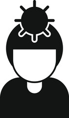 Poster - man having a great idea represented by a gear icon above his head