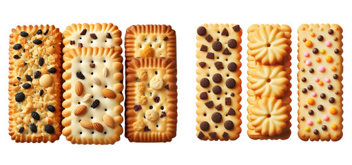 Set of Biscuits isolated on a white or transparent background