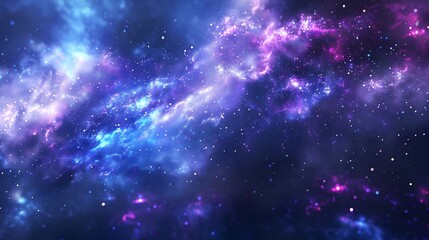 Wall Mural - Cosmic Nebula: A Celestial Tapestry of Blue and Purple