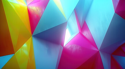 Wall Mural - abstract colorful background with triangles