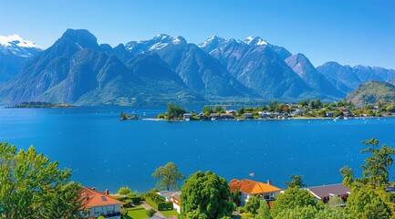 Wall Mural - alpine lake in the mountains