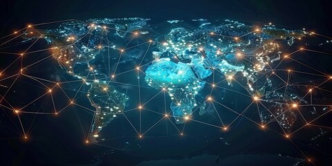 Wall Mural - Global Network Connection