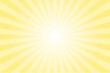 © cnh - Spätzle yellow sun ray vector background. Radial beam sunrise or sunset light retro design illustration. Light sunburst glowing background.