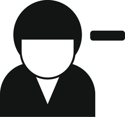 Poster - businessman getting a negative result with a minus sign icon, simple style