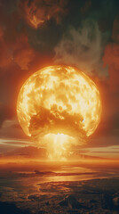 Wall Mural - nuclear explosion : the impact of destruction