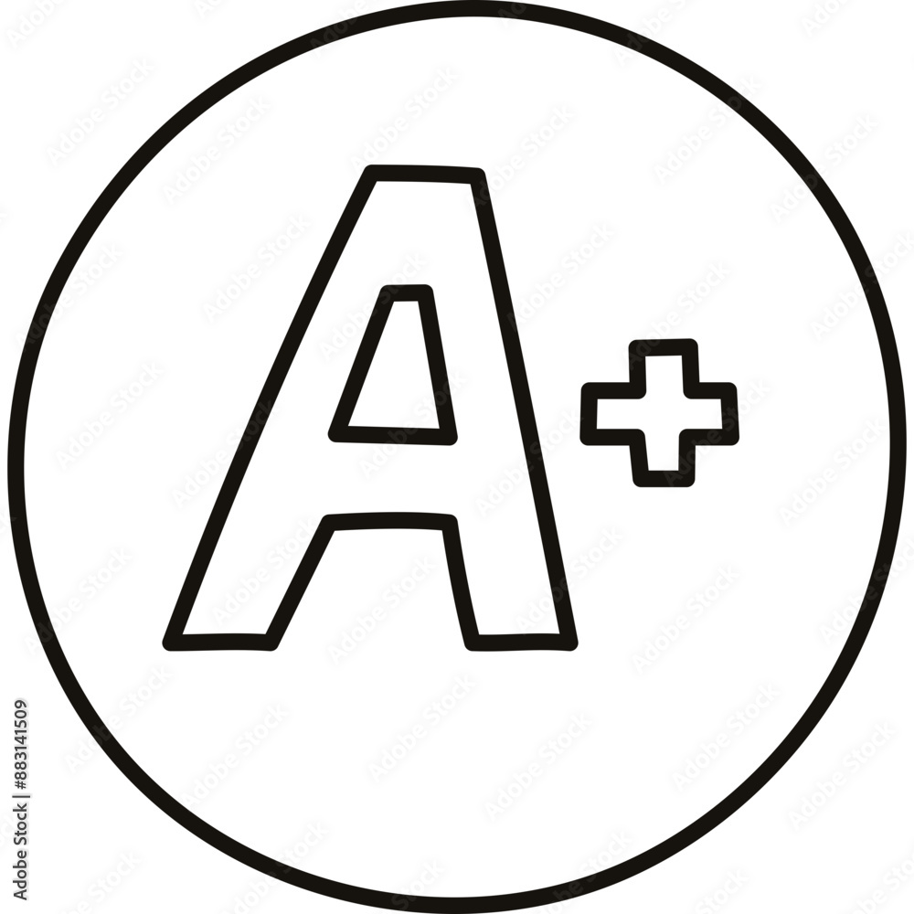 Cute doodle school excellent grade A plus result in the circle. Perfect ...