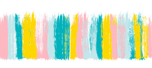 Wall Mural - Art seamless pattern with brush paint stroke in pastel colors. Vector illustration