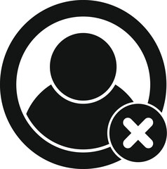 Poster - Black silhouetted bust in a circle with a red canceled symbol overlaid