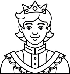 prince vector icon line art