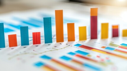 Leinwandbilder - A set of bar graphs comparing sales performance between different product categories in a retail report.