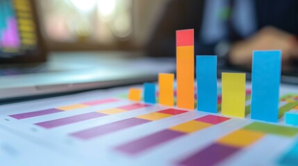 Aufkleber - A set of bar graphs comparing sales performance between different product categories in a retail report.