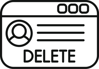 Poster - Website showing delete profile screen with button for deleting user data and profile from website or app