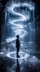 Poster - mesmerizing ai powered light and motion installation transforms public space into immersive experien