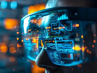 Poster - smart glasses projecting augmented reality overlays for seamless communication and user interaction 