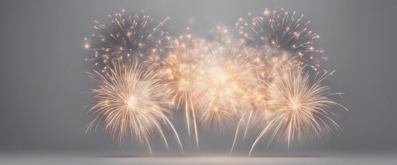 Fireworks element set on transparent background