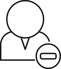 Poster - businessman with minus sign representing a decline in business or an unsuccessful deal
