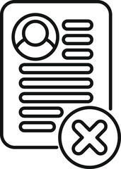 Poster - line icon of a user profile being removed from a service or platform