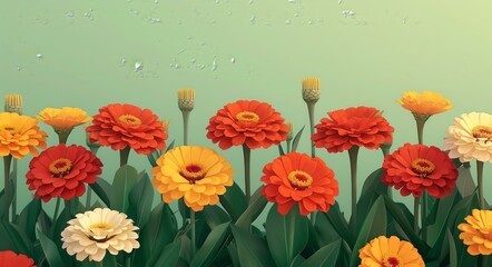 Wall Mural - Colorful Flowers in a Garden