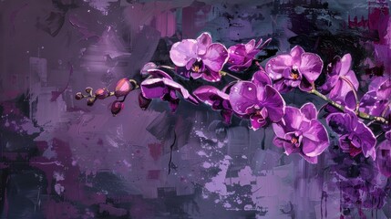 Wall Mural - Purple orchid cluster