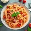 © Route66 - spaghetti al pomodoro pasta food, AI generated