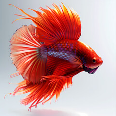 3D fighting fish in white background vector image