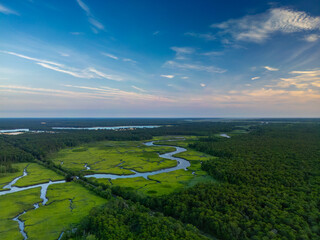 Wall Mural - Aerial photo of the Manumuskin River in south New Jersey. 